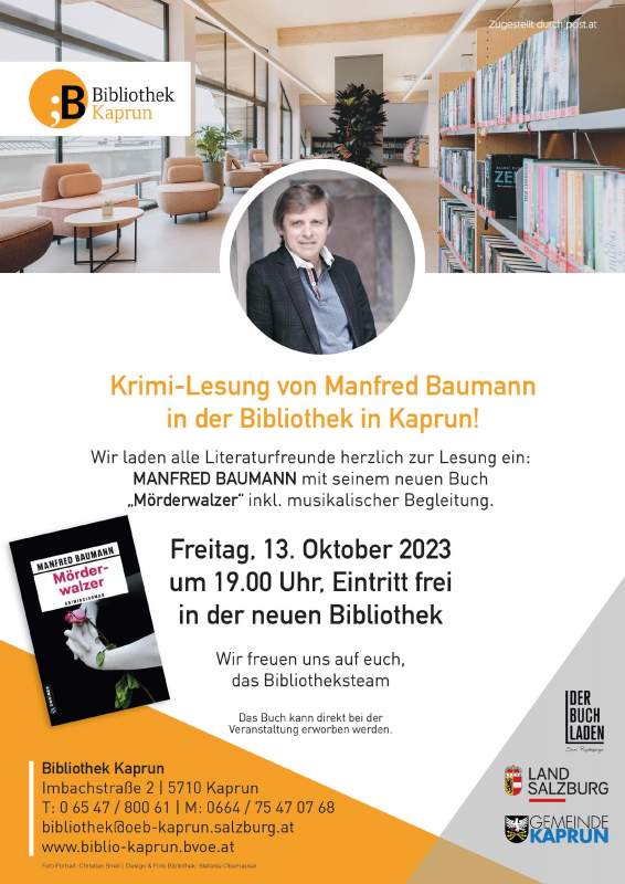 Plakat: Krimi-Lesung mit Manfred Baumann