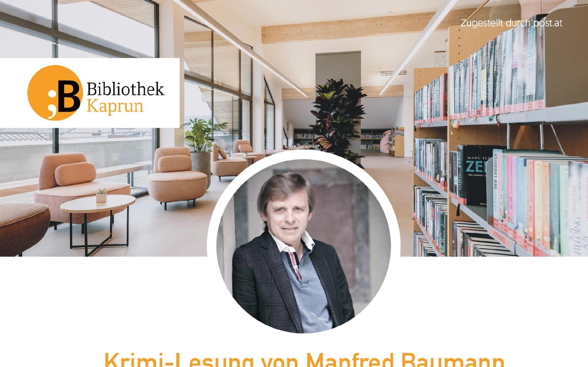 Plakat: Krimi-Lesung mit Manfred Baumann